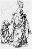 Frau mit Tod als Schleppentrger, Zeichnung, Weimar