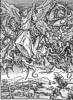 1496-98 Apokalypse:  Der Heilige Michael kämpft mit dem Drachen  (Holzschnitt 234KB)